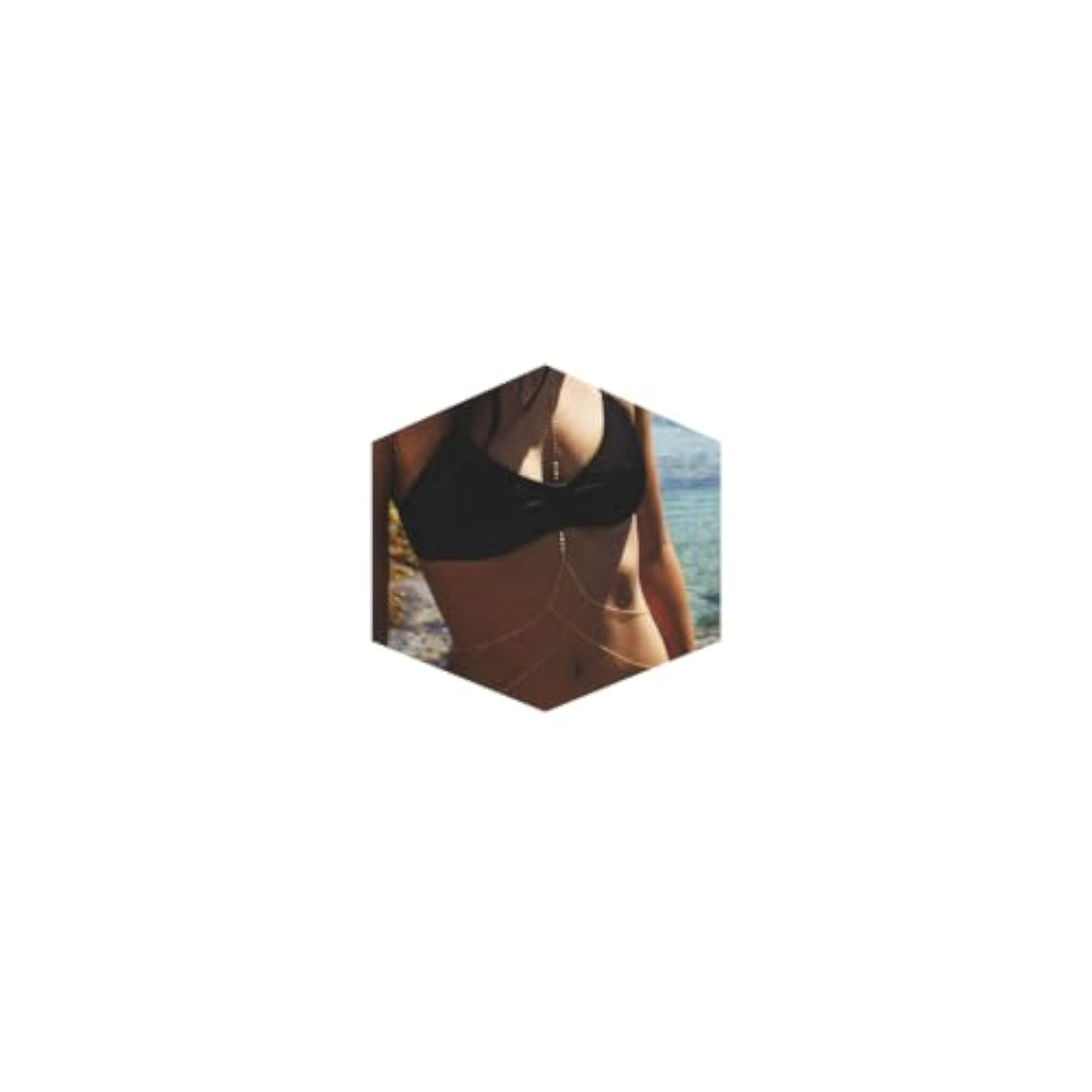 14K Gold Plated Rhinestone Body Chains for Women, Layered